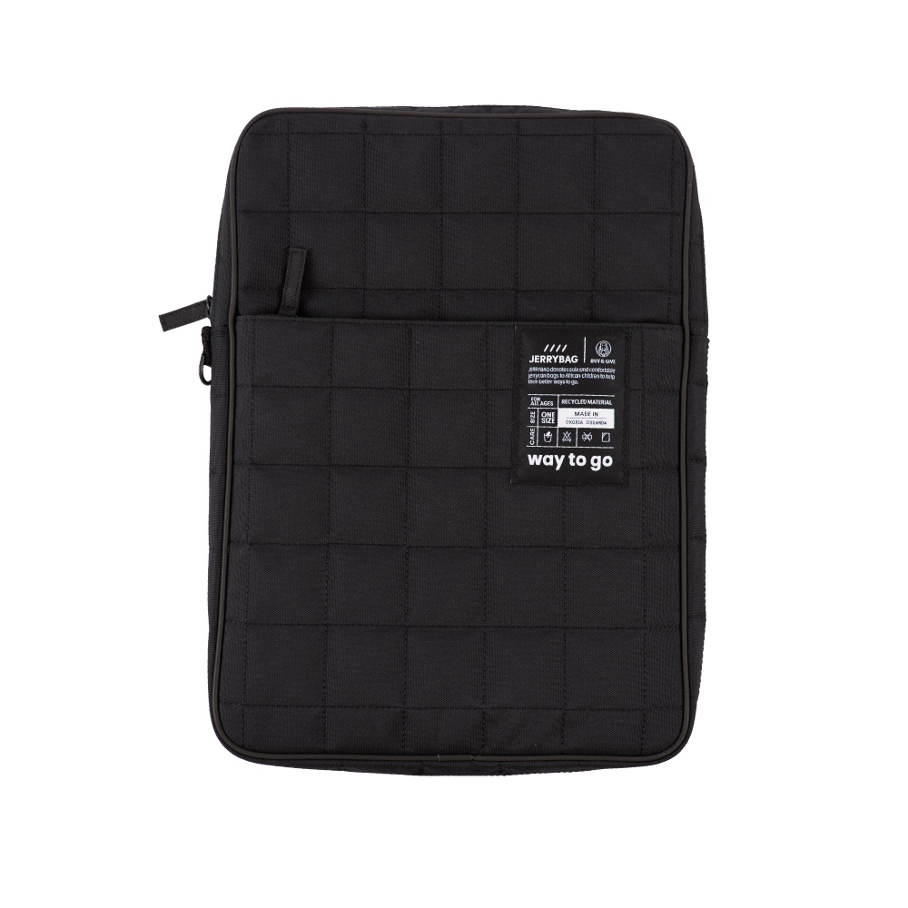 Recycled Quilted Laptop Pouch Black